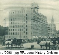 View of Powers Block from S Fitzhugh.