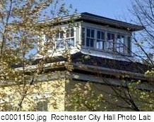 A house with a cupola.